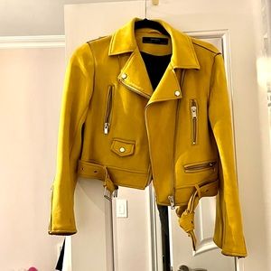 Zara suede biker jacket with belt